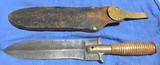 1880 INDIAN WARS SPRINGFIELD HUNTING / FIGHTING KNIFE = Original SHEATH / SCABBARD= BRASS FITTINGS = - 2 of 8