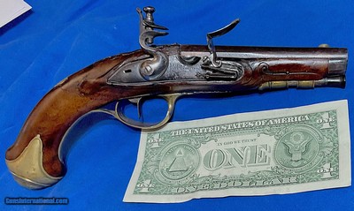 36- BORE FLINTLOCK GENTLEMAN'S PISTOL by I.C. KUCHENREITER - Yellow Gold Mounted Knight insert