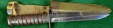 WW 2 FIGHTING KNIFE = CASE M3 = USM8 SHEATH (snap works ) 7 GROOVE = ORIGINAL BLUEING W/ LIGHT SCABBARD WEAR