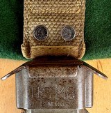 WW 2 FIGHTING KNIFE = CASE M3 = USM8 SHEATH (snap works ) 7 GROOVE = ORIGINAL BLUEING W/ LIGHT SCABBARD WEAR - 4 of 6