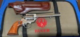RUGER NEW MODEL = .22 MAGNUM = SINGLE SIX = STAINLESS = HOLSTER & CARRYING CASE WITH LOGO'S - 1 of 9