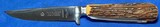 PUMA = 3591 = GAME KEEPER = VINTAGE 1960 ish = DEER STAG SCALES = ORIGINAL SADDLE LEATHER SHEATH =