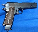 COLT = 1911 = MADE 1918 = ALL ORIGINAL , NEVER THROUGH ARSENAL = FINISH REFRESHED TO BRIGHT BLUE = - 4 of 13