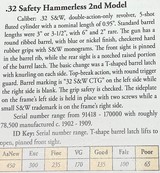 .32 SMITH & WESSON
= SAFETY HAMMERLESS = 2nd MODEL = BLUE = 3 INCH = ALL ORIGINAL - 6 of 13