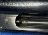 TRIPLE LOCK , 1908 = .44 SPECIAL = ORIGINAL WALNUT GRIPS # TO THE GUN = 5 INCH SPECIAL ORDER BARREL =FACTORY FINISH @93% = SERIAL 1488 INDICATES EARLY - 12 of 17