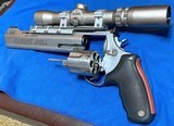 TAURUS HAND CANNON = LONG RANGE SHOOTER = .454 CASULL / .45 COLT = CUSHIONED RUBBER GRIPS - 1 of 8