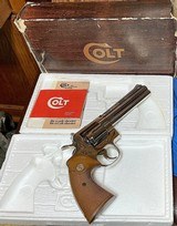 COLT PYTHON = NICKEL == SIX (6) INCH = NEVER FIRED , NEVER TURNED = BOX , PAPERS = FACTORY GRIPS = - 1 of 3