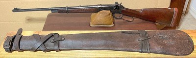 U.S. BOR DER PATROL = HORSE PATROL = SPECIAL DUTY GUN & SCABBARD = WINCHESTER 94 CUSTOM = 1953/54 - Image 1 of 17