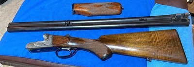 SINGLE TRIGGER = AYA = SIDE X SIDE = MADE 1949 = 12.Ga. = ENGRAVED = CHECKERED = MADE IN SPAIN = 98% = - Image 4 of 15