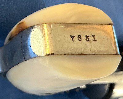SAFETY HAMMERLESS ,, 2nd model.38 CALIBER = MADE 1887/88 = NICKEL = GENUINE FACTORY INSTALLED MOTHER OF PEARL GRIPS - Image 8 of 14