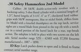 SAFETY HAMMERLESS ,, 2nd model.38 CALIBER = MADE 1887/88 = NICKEL = GENUINE FACTORY INSTALLED MOTHER OF PEARL GRIPS - Image 14 of 14