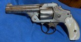 SAFETY HAMMERLESS ,, 2nd model.38 CALIBER = MADE 1887/88 = NICKEL = GENUINE FACTORY INSTALLED MOTHER OF PEARL GRIPS - Image 1 of 14