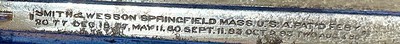 SAFETY HAMMERLESS ,, 2nd model.38 CALIBER = MADE 1887/88 = NICKEL = GENUINE FACTORY INSTALLED MOTHER OF PEARL GRIPS - Image 6 of 14