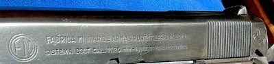 ARGENTINE = COLT = .45 ACP = NUMBERS MATCH = FAUX PEARLIZED GRIPS = SOLID = MECHANICALLYPERFECT = BLUE SLIDE = POLISHED FRAME - Image 9 of 17