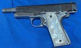 ARGENTINE = COLT = .45 ACP = NUMBERS MATCH = FAUX PEARLIZED GRIPS = SOLID = MECHANICALLYPERFECT = BLUE SLIDE = POLISHED FRAME - Image 12 of 17