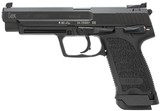 HK 81000361 USP Expert V1 9mm Luger Caliber with 4.25" Barrel, 15+1 Capacity, Overall Black Finish, Serrated Trigger Guard Frame, Serrated slide