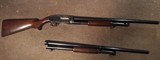 Winchester Model 12 12G, Solid Rib, Nickel Steel, 2 Barrel Set ( Cylinder / Full ), with Black Plastic Case - 1 of 15