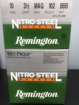 Remington Nitro Steel 10 Ga, 3 1/2", MAG, 102 Pellets, BBB Shot