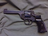 WEBLEY 767 REVOLVER, SR # Q2039, 38 CAL, WAR FINISH, BLACK COMPOSITE GRIPS, 5