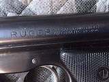 Ruger (PRE MARK I) .22 LR Semi Auto Pistol. Very Good. 6" Barrel. Shiny Bore, Tight Action - 3 of 6