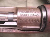 WWII US REMINGTON MODEL 03-A3 .30-06 SPR RIFLE with all Remington marked components and Hatcher Hole - 14 of 19