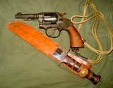 U.S.M.C. S&W Victory Model Revolver with USMC Kabar Fighting Knife with Leather Sheath - 1 of 11