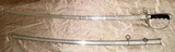 US 1902 Pattern Army Officer’s Sword, E Pluribus Unum engraved WWI two ring metal saber with original metal scabbard. - 4 of 13