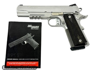 Sig Sauer 1911 Stainless .45 AUTO Excellent Semi-Automatic Pistol with 3 mags