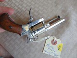ANTIQUE FRENCH PINFIRE FOLDING TRIGGER REVOLVER NICKEL - 9 of 9