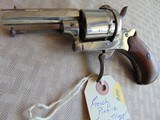ANTIQUE FRENCH PINFIRE FOLDING TRIGGER REVOLVER NICKEL - 5 of 9