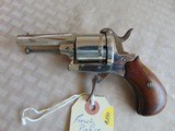 ANTIQUE FRENCH PINFIRE FOLDING TRIGGER REVOLVER NICKEL - 4 of 9