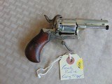 ANTIQUE FRENCH PINFIRE FOLDING TRIGGER REVOLVER NICKEL - 1 of 9