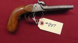 sold --- ANTIQUE DOUBLE BARREL PERCUSSION PISTOL 41 CALIBER - 2 of 13