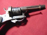 ANTIQUE - BELGIAN ENGRAVED PINFIRE REVOLVER - 6 of 11