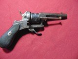 ANTIQUE - BELGIAN ENGRAVED PINFIRE REVOLVER - 3 of 11