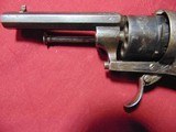 ANTIQUE - BELGIAN ENGRAVED PINFIRE REVOLVER - 2 of 11