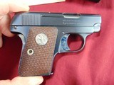 SOLD -- COLT 1908 VEST POCKET 25ACP SEMI AUTO PISTOL - MINTY WITH BOX MADE MADE 1934 - 2 of 12