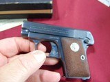 SOLD -- COLT 1908 VEST POCKET 25ACP SEMI AUTO PISTOL - MINTY WITH BOX MADE MADE 1934 - 4 of 12