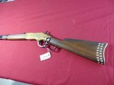A. UBERTI INDIAN ENGRAVED BRASS FRAME 1866 LEVER ACTION CARBINE 44-40 - 2 of 24