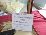 SALE PENDING JOE-- GLOCK 17 OPERATION DESERT STORM 1 OF 1000 COMMEMORATIVE SEMI AUTO PISTOL WITH DISPLAY - 3 of 21