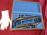 SOLD LARRY- ALEXANDER HAMILTON - AARON BURR .54 CALIBER FLINTLOCK DUELING PISTOLS WITH CASE - 1 of 15