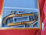 SOLD LARRY- ALEXANDER HAMILTON - AARON BURR .54 CALIBER FLINTLOCK DUELING PISTOLS WITH CASE - 2 of 15
