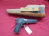 BROWNING INGLIS HIGH POWER MK I SEMI AUTO PISTOL 9MM WITH STOCK