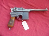 GERMAN MAUSER C96 BROOMHANDLE SEMI AUTO PISTOL 7.63mm - 1 of 25
