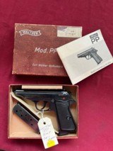 sale pending -john-GERMAN WALTHER MODEL PP SEMI AUTO PISTOL 32ACP WITH BOX - 1 of 14