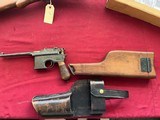 MAUSER C96 BROOMHANDLE SEMI AUTO PISTOL WITH STOCK 7.63mm - 2 of 24