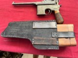 MAUSER C96 BROOMHANDLE SEMI AUTO PISTOL WITH STOCK 7.63mm - 8 of 24