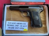 SAVAGE MODEL 1907 SEMI AUTO PISTOL 32ACP - VERY NICE !! - 1 of 12