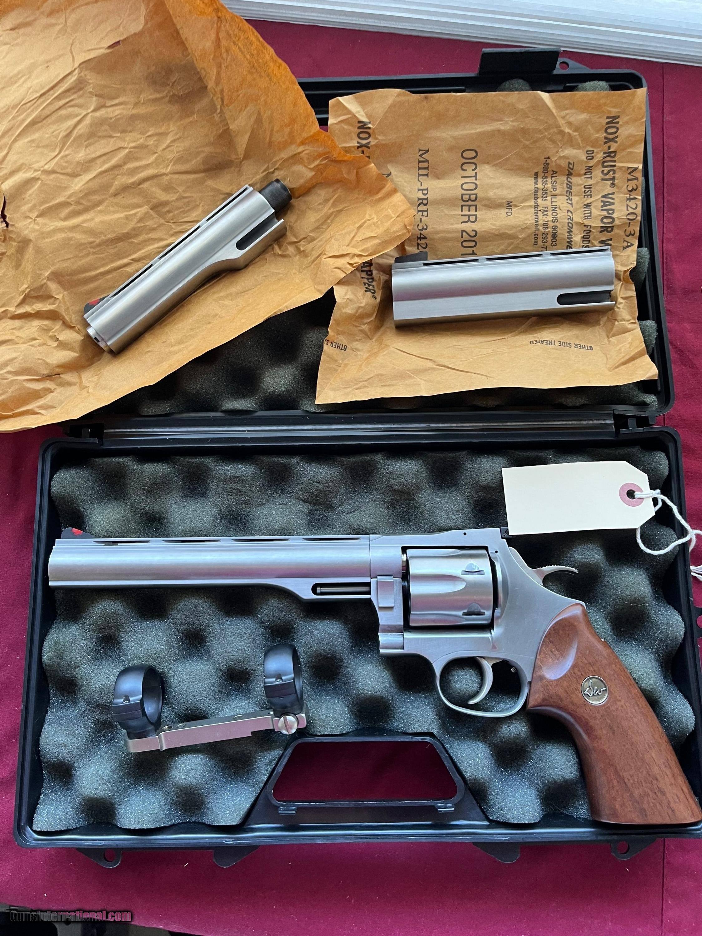 DAN WESSON MODEL 744V REVOLVER 44 MAGNUM STAINLESS PISTOL PAK 3 BARRELS