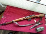 SWEDISH LJUNGMAN MILITARY SEMI AUTO RIFLE 6.5 x 55 , BAYONET , CLEANING KIT - 2 of 22
